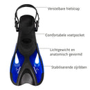 Dolphin - Zwemvliezen - Flippers - Verstelbare Hielstrap - Voor Zwemmen & Snorkelen - Volwassenen - Zwart/Blauw