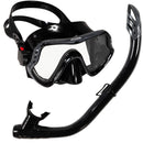 Samana Pro Combo - Snorkelset - Snorkel & Duikbril  - Versterkt Glas - Dry Top - Luxe Bewaartas - Volwassenen - Zwart/Grijs