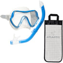Samana Pro Combo - Snorkelset - Snorkel & Duikbril  - Versterkt Glas - Dry Top - Luxe Bewaartas - Volwassenen - Transparant/Blauw