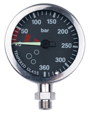 Tech Pressure Gauge 52mm - Nikkel - Black Dial - 400 bar