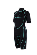 2mm Adventure Shorty  - Wetsuit - Dames - Zwart/Turquoise