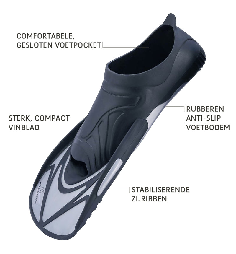 Marlin - Palmes de natation - Adultes - Argent/Noir