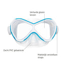 Abaco Combo - Snorkelset - Duikbril - Snorkel - Kinderen - Wit/Turquoise