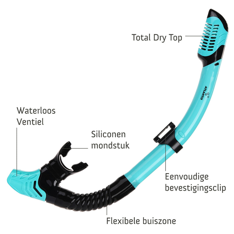 Borneo Combo - Snorkelset - Duikbril - Snorkel - Volwassenen - Turquoise/Zwart