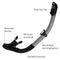 Borneo Combo - Snorkelset - Duikbril - Snorkel - Volwassenen - Zwart/Grijs