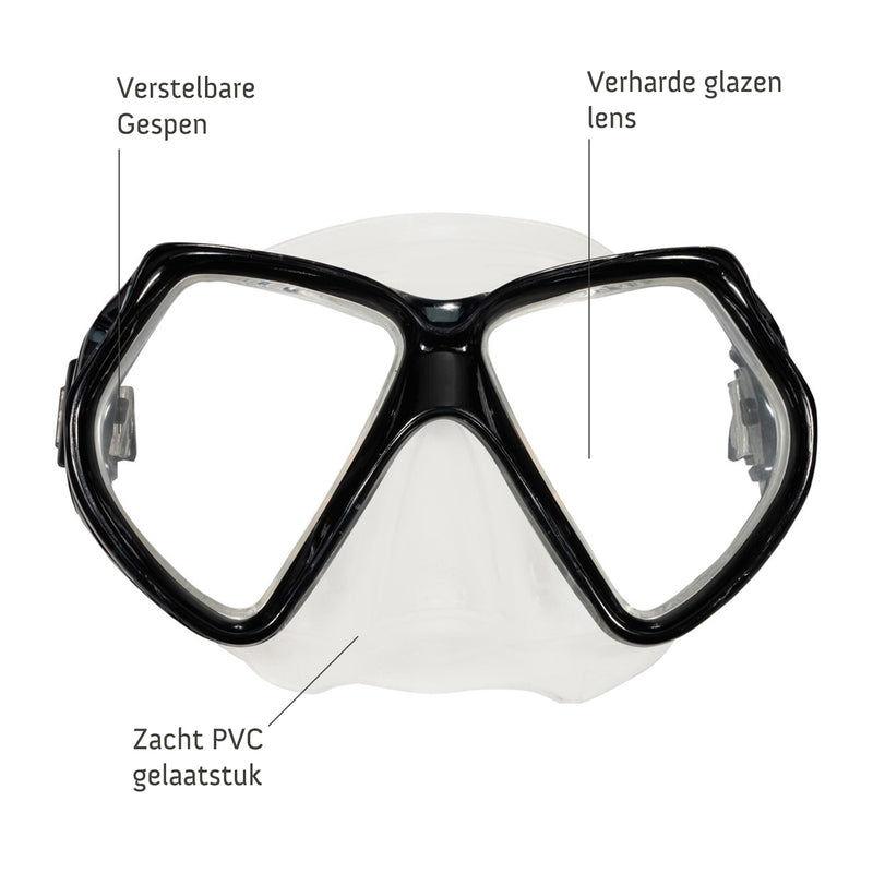 Andros Set - Snorkelset - Duikbril - Snorkel - Volwassenen - Zwart