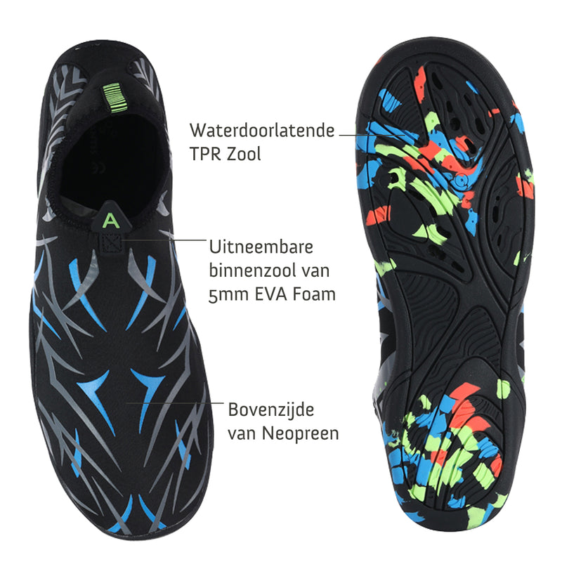 Happy Feet - Waterschoenen - Volwassenen - Zwart/Blauw