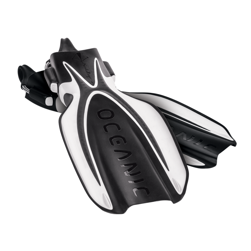 Manta Ray Fin - Flippers - Zwemvliezen - Volwassenen - Wit/Zwart