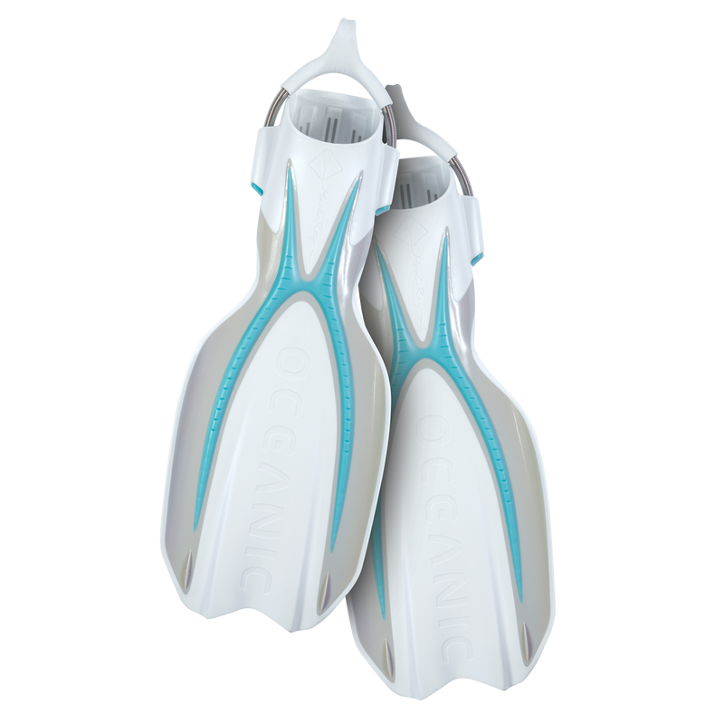 Manta Ray Fin - Flippers - Zwemvliezen - Volwassenen - Turquoise/Wit