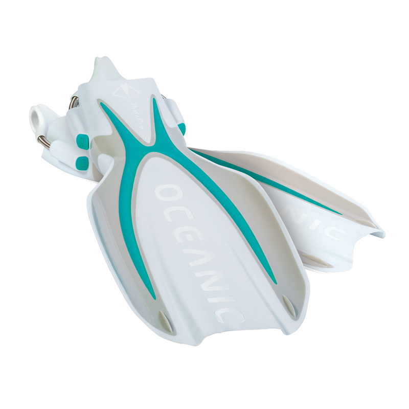 Manta Ray Fin - Flippers - Zwemvliezen - Volwassenen - Turquoise/Wit