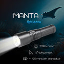 Manta - Duiklamp - Zaklamp voor onderwater - LED 2000 - Zwart