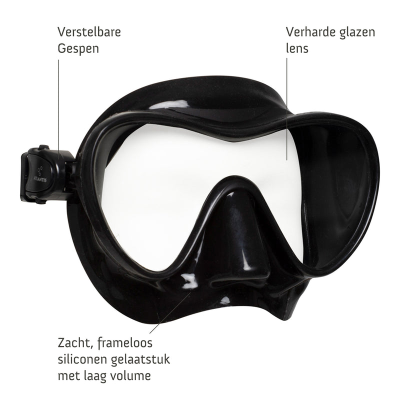 Bali Combo - Snorkelset - Duikbril - Snorkel - Volwassenen - Zwart