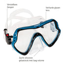 Samana Pro Combo - Snorkelset - Snorkel & Duikbril  - Versterkt Glas - Dry Top - Luxe Bewaartas - Volwassenen - Zwart/Ocean