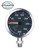 Tech Pressure Gauge 52mm - Nikkel - Black Dial - 400 bar