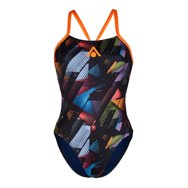 Essential Tie Back – Badeanzug – Damen – Mehrfarbig/Blau