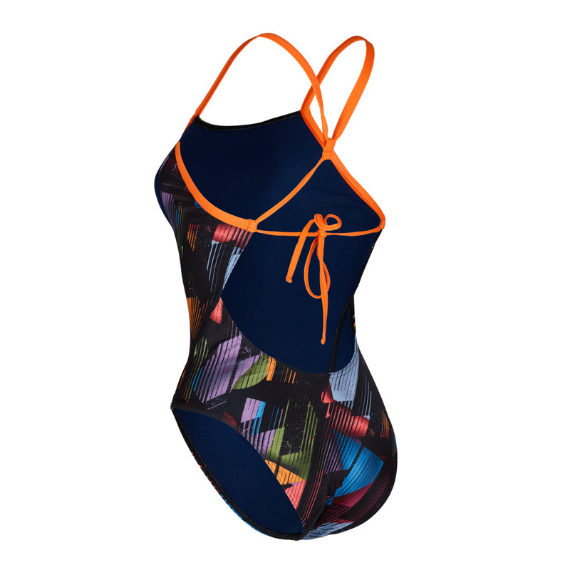 Essential Tie Back – Badeanzug – Damen – Mehrfarbig/Blau