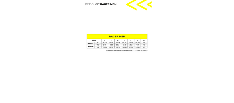 Racer 2.0 - Wetsuit - Heren - Zwart/Geel