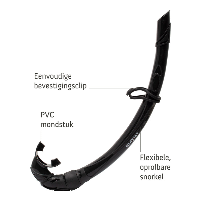 Bali Combo - Snorkelset - Duikbril - Snorkel - Volwassenen - Zwart