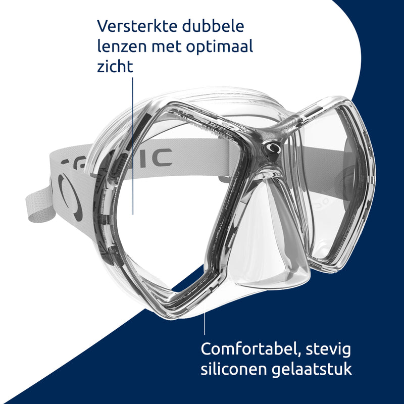 Cyanea - Duikbril - Volwassenen - Transparant/Titanium