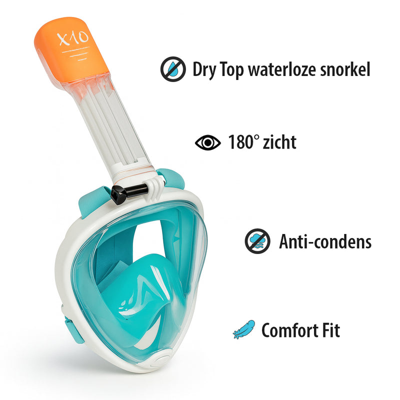 X10 - Snorkelmasker - Kinderen - Turquoise