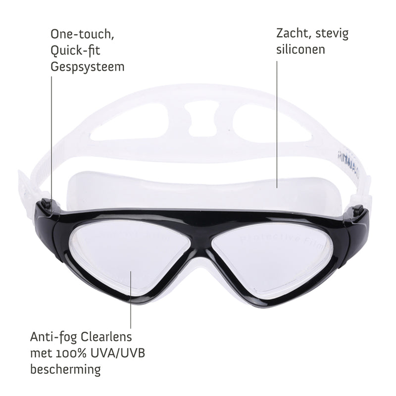 Tetra Junior - Zwembril - Kinderen - Clear Lens - Zwart