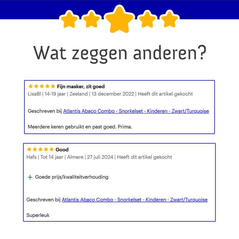 Abaco Combo - Snorkelset - Duikbril - Snorkel - Kinderen - Blauw