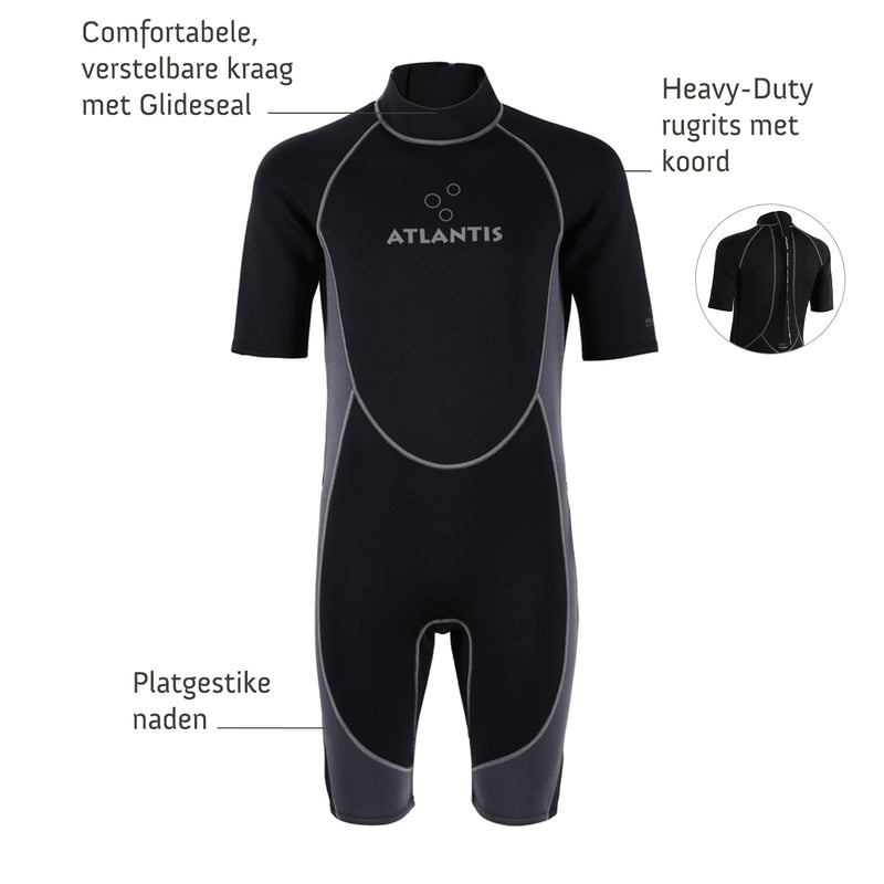 2mm Adventure Shorty - Neoprenanzug - Herren - Schwarz/Grau