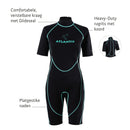 2mm Adventure Shorty  - Wetsuit - Dames - Zwart/Turquoise