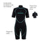 2mm Adventure Shorty  - Wetsuit - Dames - Zwart/Turquoise