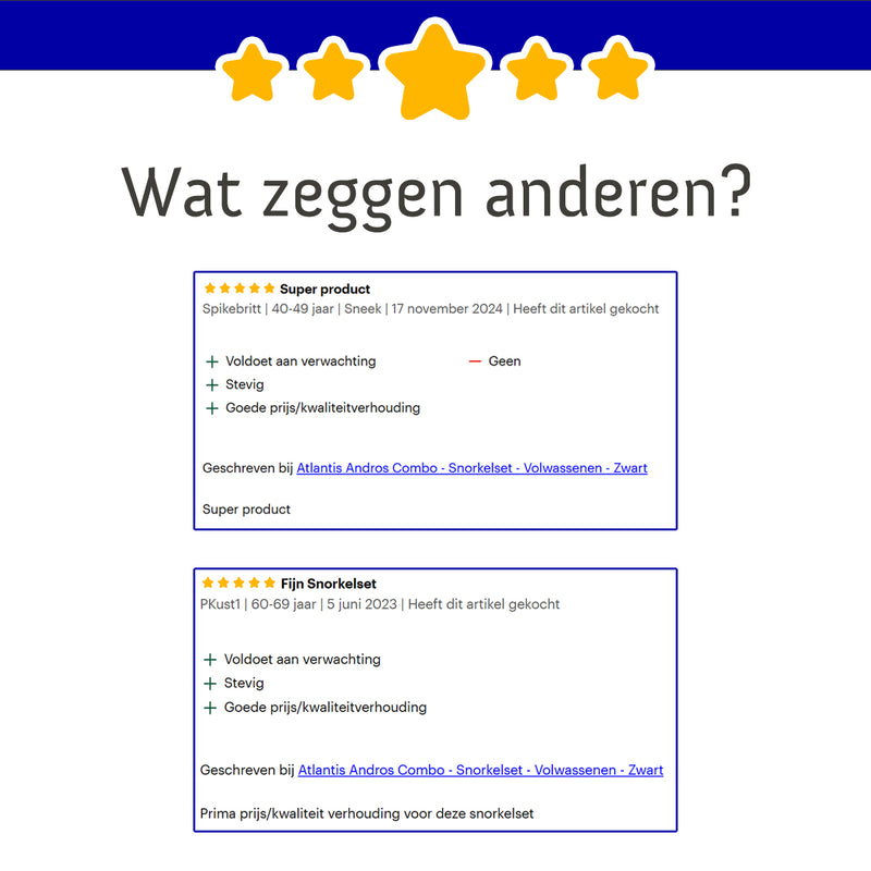 Andros Combo - Schnorchelset - Erwachsene - Schwarz
