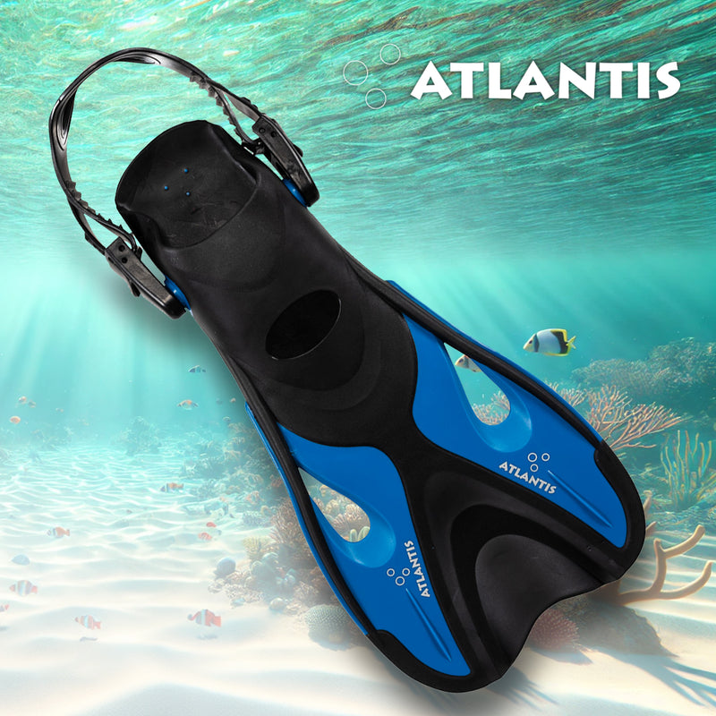 Dolphin - Zwemvliezen - Flippers - Verstelbare Hielstrap - Voor Zwemmen & Snorkelen - Volwassenen - Zwart/Petrol Blauw