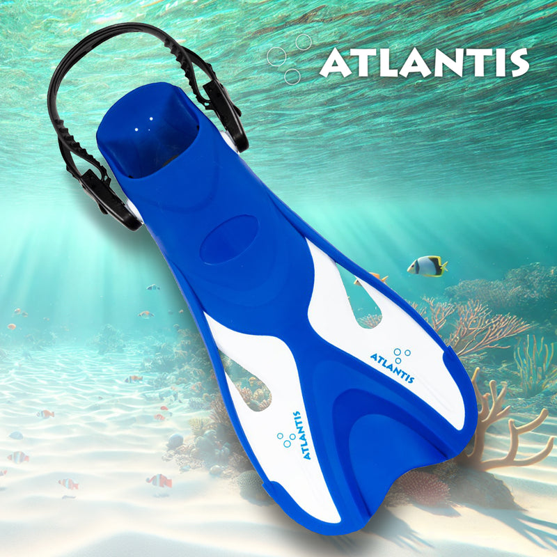 Dolphin - Zwemvliezen - Flippers - Verstelbare Hielstrap - Voor Zwemmen & Snorkelen - Volwassenen - Blauw/Wit