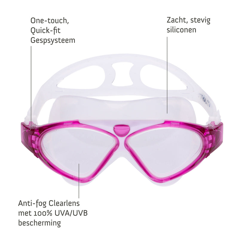 Tetra - Zwembril - Volwassenen - Clear Lens - Paars/Wit