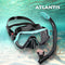 Samana Pro Combo - Snorkelset - Snorkel & Duikbril  - Versterkt Glas - Dry Top - Luxe Bewaartas - Volwassenen - Zwart/Turquoise