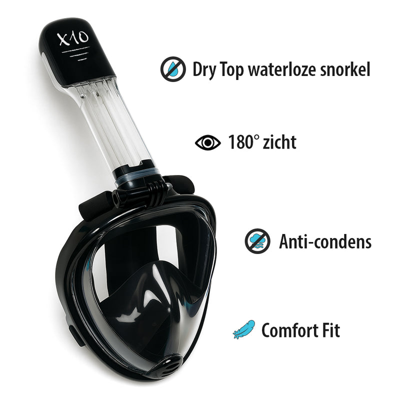 X10 - Snorkelmasker - Volwassenen - Zwart