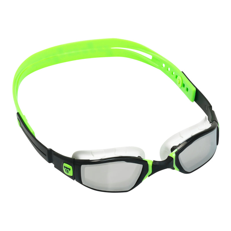 Ninja - Lunettes de natation - Adultes - Verres miroir - Noir/Lime