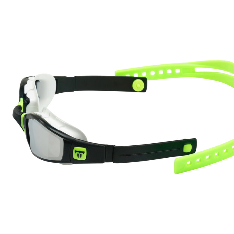Ninja - Lunettes de natation - Adultes - Verres miroir - Noir/Lime