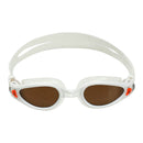 Kaiman EXO - Lunettes de natation - Adultes - Verres polarisés marron - Blanc/Orange