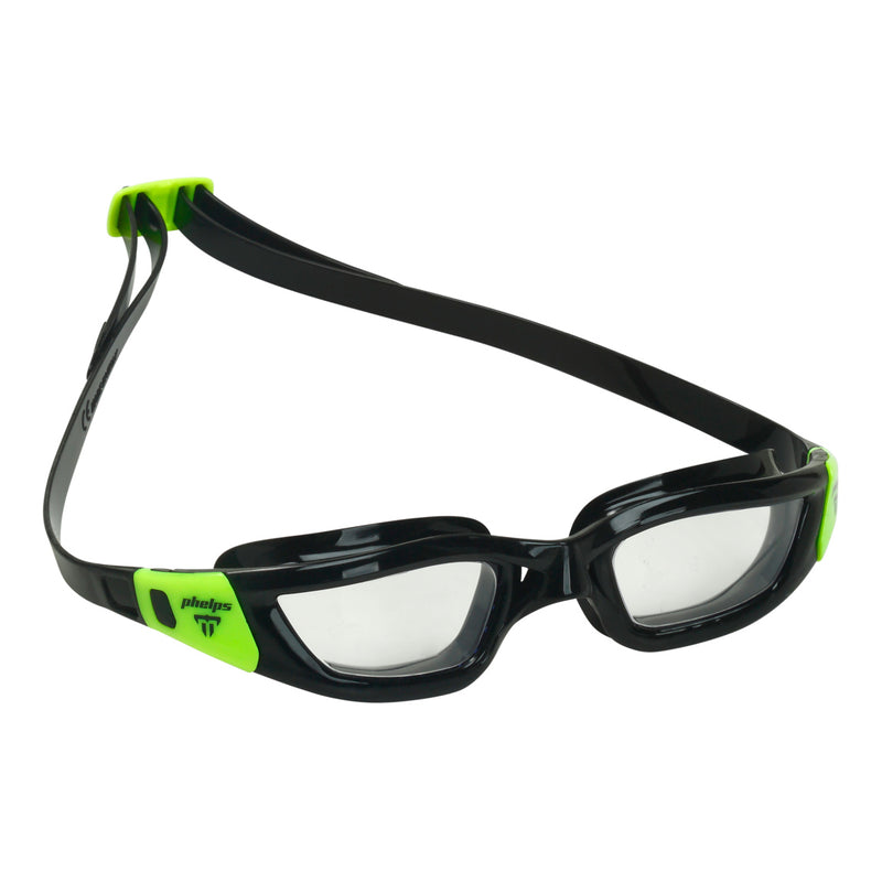 Tiburon - Lunettes de natation - Adultes - Verres transparents - Noir/Lime