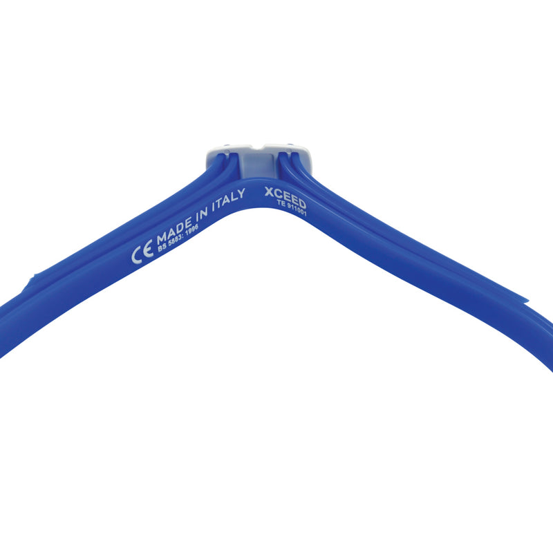 Xceed - Zwembril - Volwassenen - Blue Iridescent Titanium Mirrored Lens - Wit/Blauw