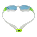 Tiburon Junior - Schwimmbrille - Kinder - Blaue Linse - Transparent/Lime