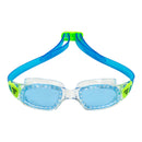 Tiburon Kid - Schwimmbrille - Kinder - Blaue Linse - Transparent/Lime