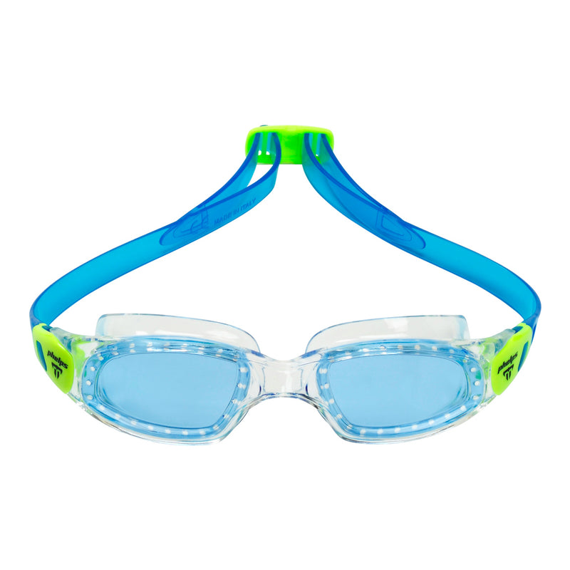 Tiburon Kid - Schwimmbrille - Kinder - Blaue Linse - Transparent/Lime