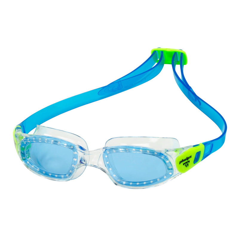 Tiburon Kid - Schwimmbrille - Kinder - Blaue Linse - Transparent/Lime