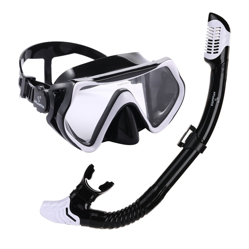 Borneo Combo - Snorkelset - Duikbril - Snorkel - Volwassenen - Zwart/Wit