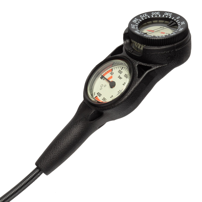 Combo2 - Pressure Gauge 400 bar + Compass with Miflex hose - Manometer - Volwassenen