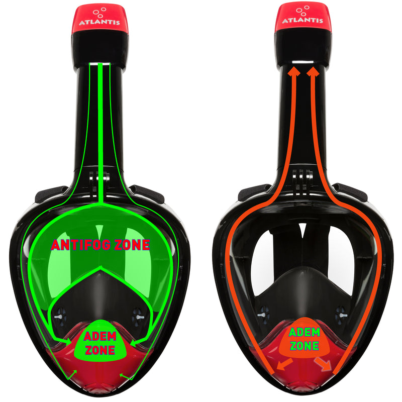 Atlantis 2.0 - Snorkelmasker - Volwassenen - Zwart/Rood