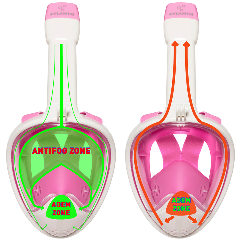 Atlantis 2.0 - Masque de snorkeling - Adultes - Blanc/Rose