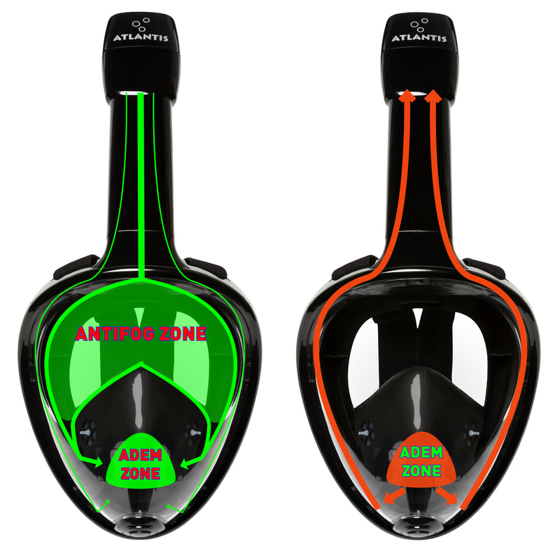 ATLANTIS - Snorkelmasker - Volwassenen - Zwart