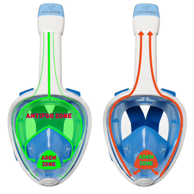 Atlantis - Snorkelmasker - Volwassenen - Wit/Blauw